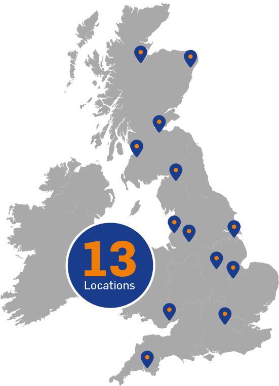 14 Locations in the UK